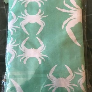 NWT Beach Road The Beach Sheet with Crabs in Seafoam Green